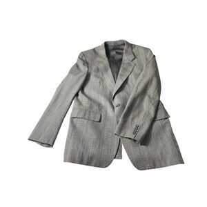 VTG Aquascutum Men's 42R Gray Blue Glen Plaid Wool Sport Coat Blazer Ivy England